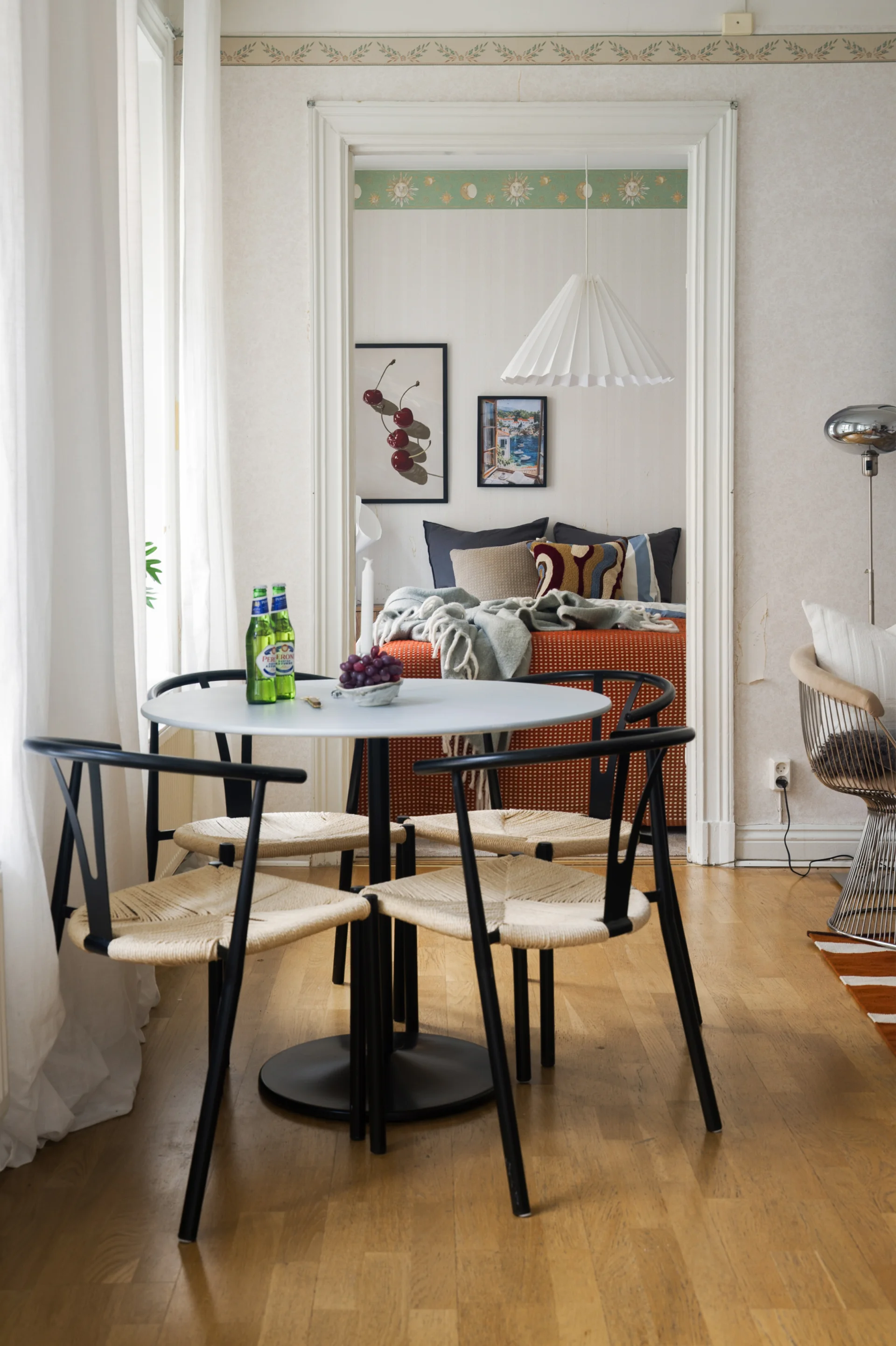 Dining room with modern art